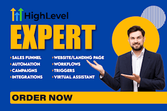 build go high level website, emails, SMS automation and sales funnel expert