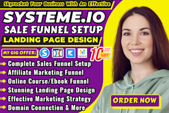 design systeme io sales funnel, affiliate marketing, clickfunnels landing page