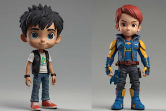 model 3d articulated figurine toy 3d cartoon character avatar action figure