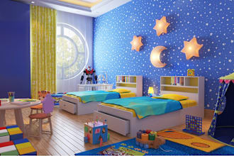 do 3d cgi interior, exterior kid bedroom and playroom design