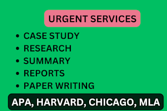 do urgent research and summary writing, case study, report writing, urgent