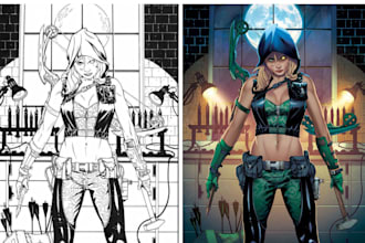 draw comic book page illustration coloring graphic novel book cover art design