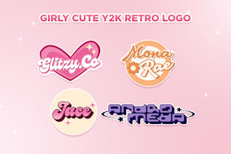 design custom cute girly y2k bold text sticker