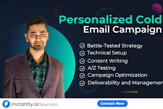setup instantly and manage personalized cold email campaign
