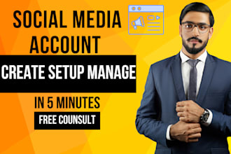 do social media account setup and monitor business page
