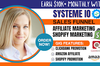 do systeme io sales funnel, systeme io affiliate marketing, shopify marketing