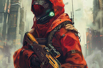 drawing a sci fi character illustration or sci fi character