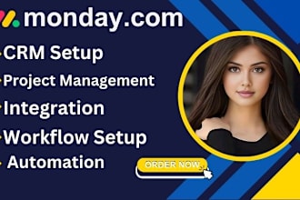 create monday com, CRM, automation integration, set up project management board
