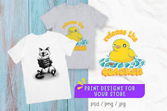 create cute t shirt and merch design for you