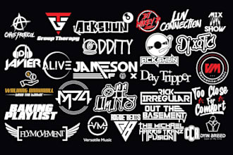 do dj logo creative rap music band artist producer typography and any business