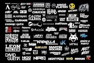 design dj band rap music producer typography urban custom logo for your brand