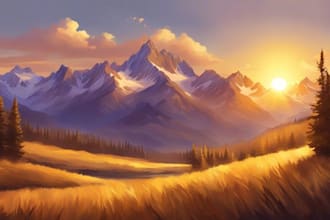 make color 2d landscapes, backgrounds, illustration design