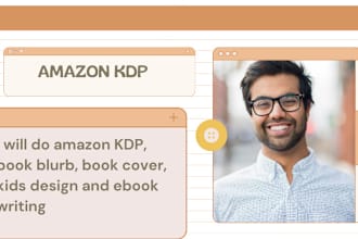 do amazon KDP, book blurb, book cover, kids design and ebook writing