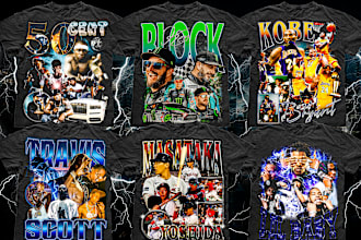 design a vintage 90s any custom bootleg rap t shirt