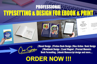 professionally typeset and design your novel or fiction book for ebook and print