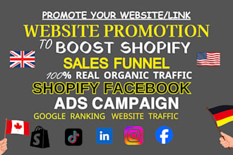 do organic website traffic, link promotion, boost shopify sales