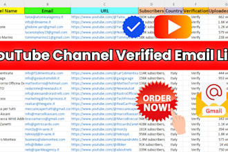 provide youtube channels email list