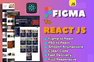 build react js website, figma to react js with animations