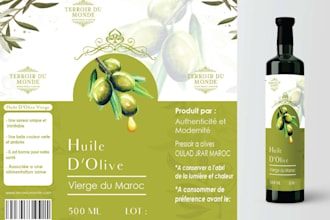 design elegant argan, olive oil label