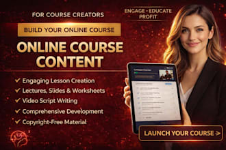 write ebook online course content, course creation, course curriculum,course ppt