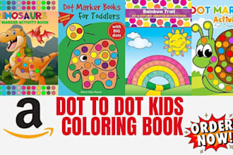 do dot to dot kids coloring book kids activity book worksheets KDP cover designs