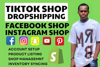 setup tiktok shop dropshipping, facebook shop listing affiliate marketing