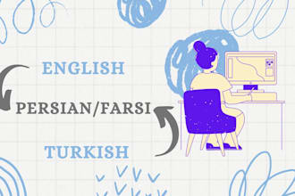 translate from english to persian and turkish to persian