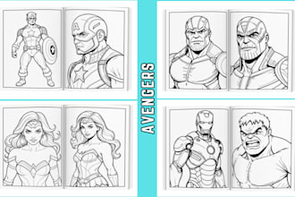 create coloring book pages and book cover to sell in amazon KDP etsy and more