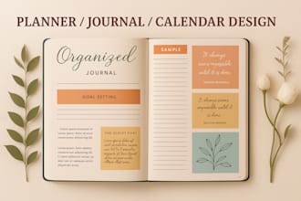 design journal planner workbook and calendar design