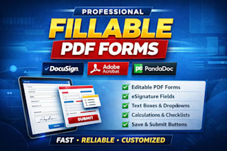 design professional fillable PDF form for you