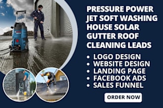 generate pressure power jet soft washing house solar gutter roof cleaning leads