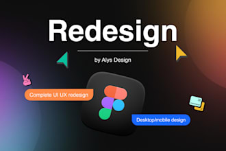do redesign website app UI UX in figma