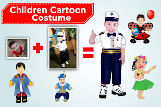 draw your children as cartoon character