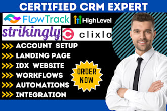 design strikingly gohighlevel automation clixlo flowtrack landing page workflow