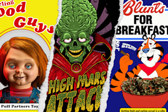 do amazing art of stoner, weed, bootleg cartoon
