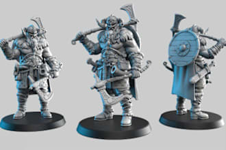 custom 3d character designer, miniature sculptor, statue creator, 3d bust model