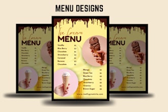 do attractive menus for restaurants, bar, weddings etc