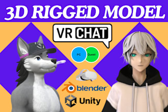 create custom 3d vrchat avatar 3d model vr anime and furry avatar from scratch
