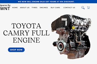 design auto part website dealership car accessories shopify dropshipping store