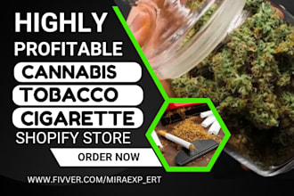 design cannabis cbd marijuana cigarette tobacco vape hemp shopify store website