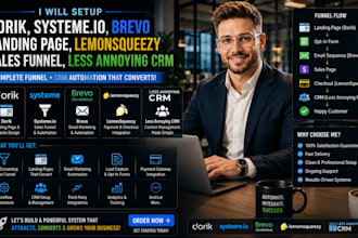 dorik systeme io brevo landing page lemonsqueezy sales funnel less annoying CRM