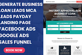 generate exclusive business loan leads mca leads payday loan landing page