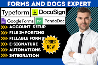 create docusign pandadoc jotform typeform google forms esign zapier integration