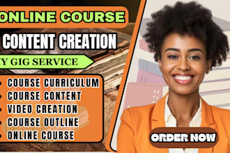 do online course creation, course content, ebook writing and course curriculum