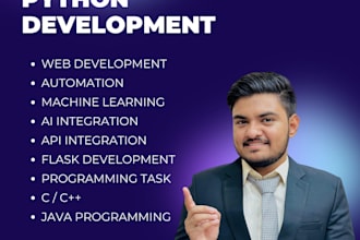 be your python developer for ai and machine learning project