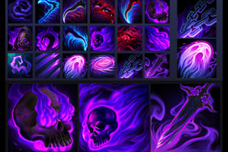 hand paint skill and item icons for your game
