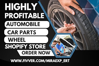 design auto part automotive automobile wheel car part shopify store website