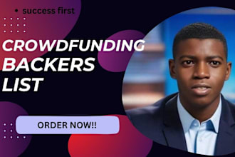 generate real active crowdfunding backers list for kickstart indiegogo gofundme