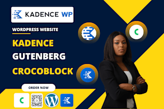 design redesign wordpress website on crocoblock, kadence, gutenberg, kadence pro