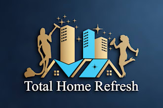 janitorial, pressure wash, and cleaning service logo design